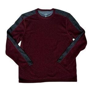 Van Heusen Flex Men’s Large Long Sleeve Maroon Red and Gray Sweater Crewneck